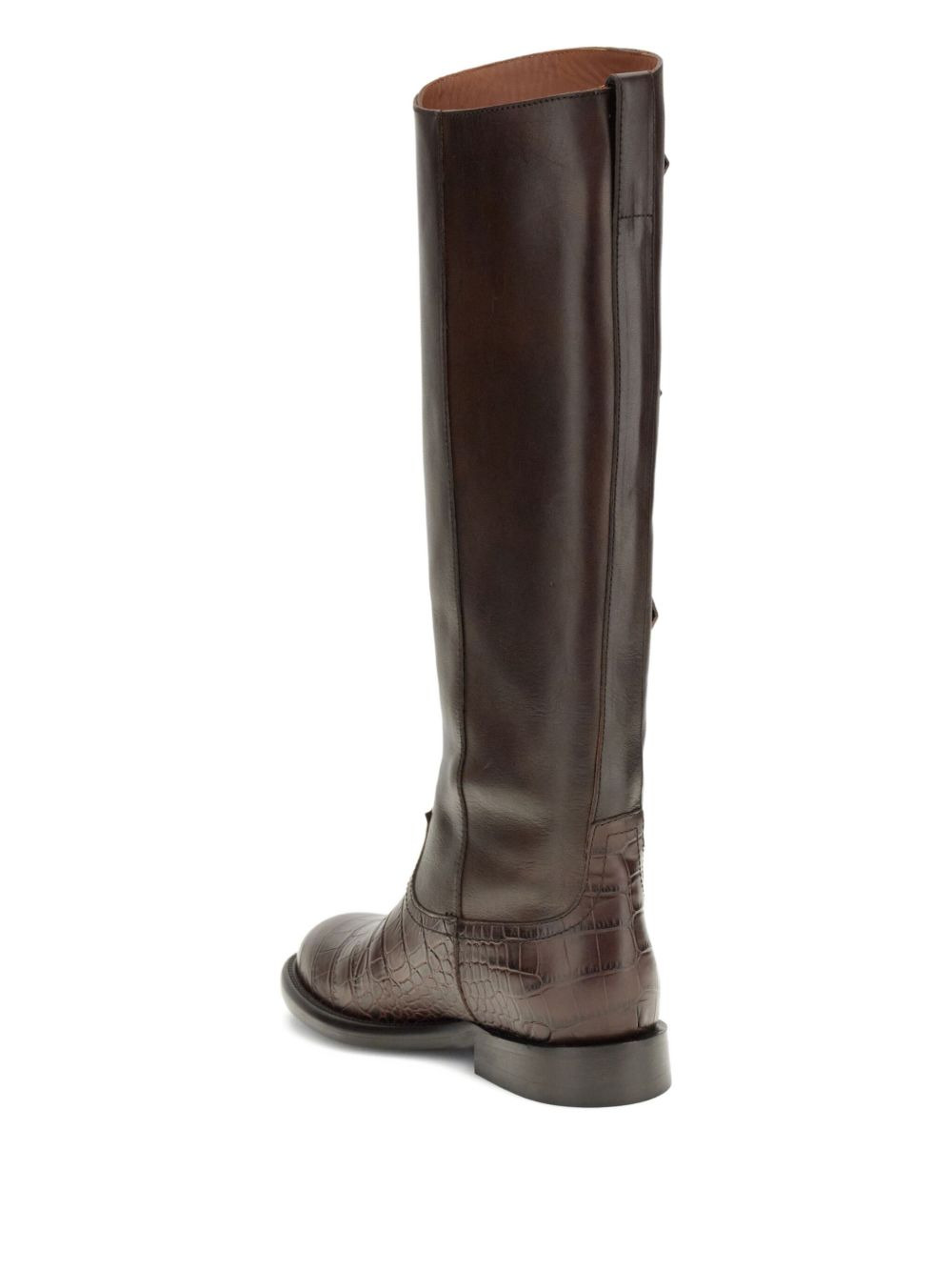 Montana crocodile-embossed buckle boots - 3