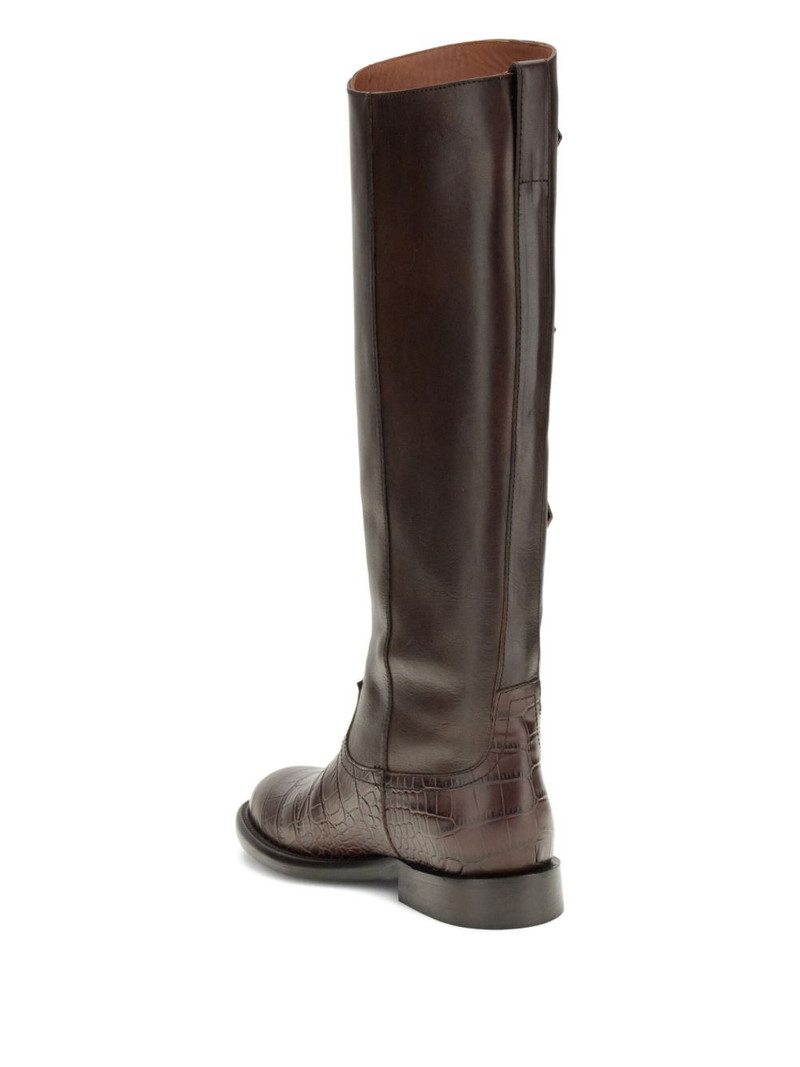 Montana crocodile-embossed buckle boots 3