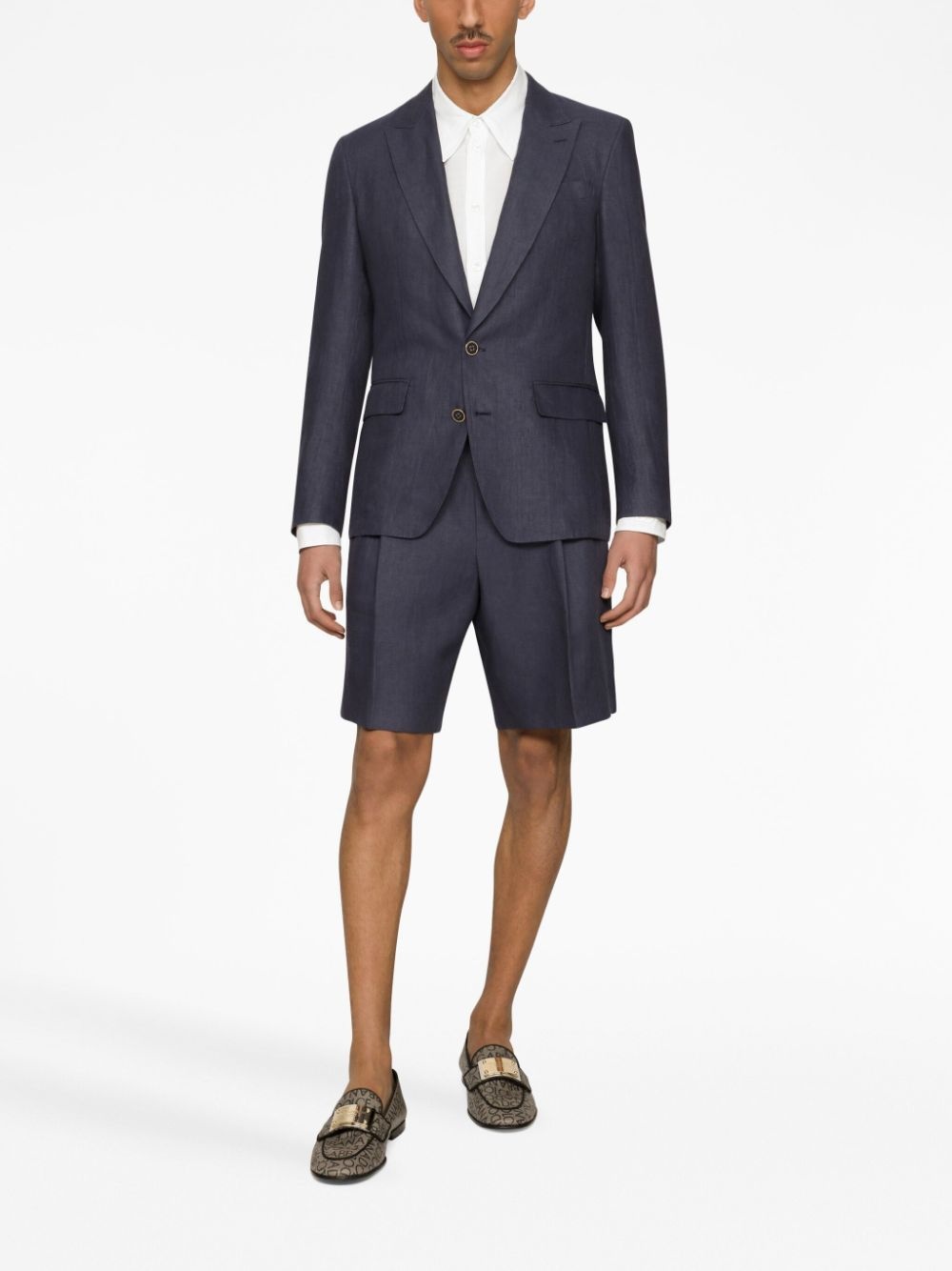 above-knee linen tailored shorts - 3