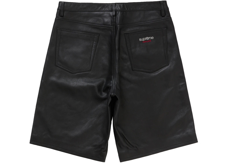 Supreme Supreme Baggy Leather Short (SS25) Black outlook