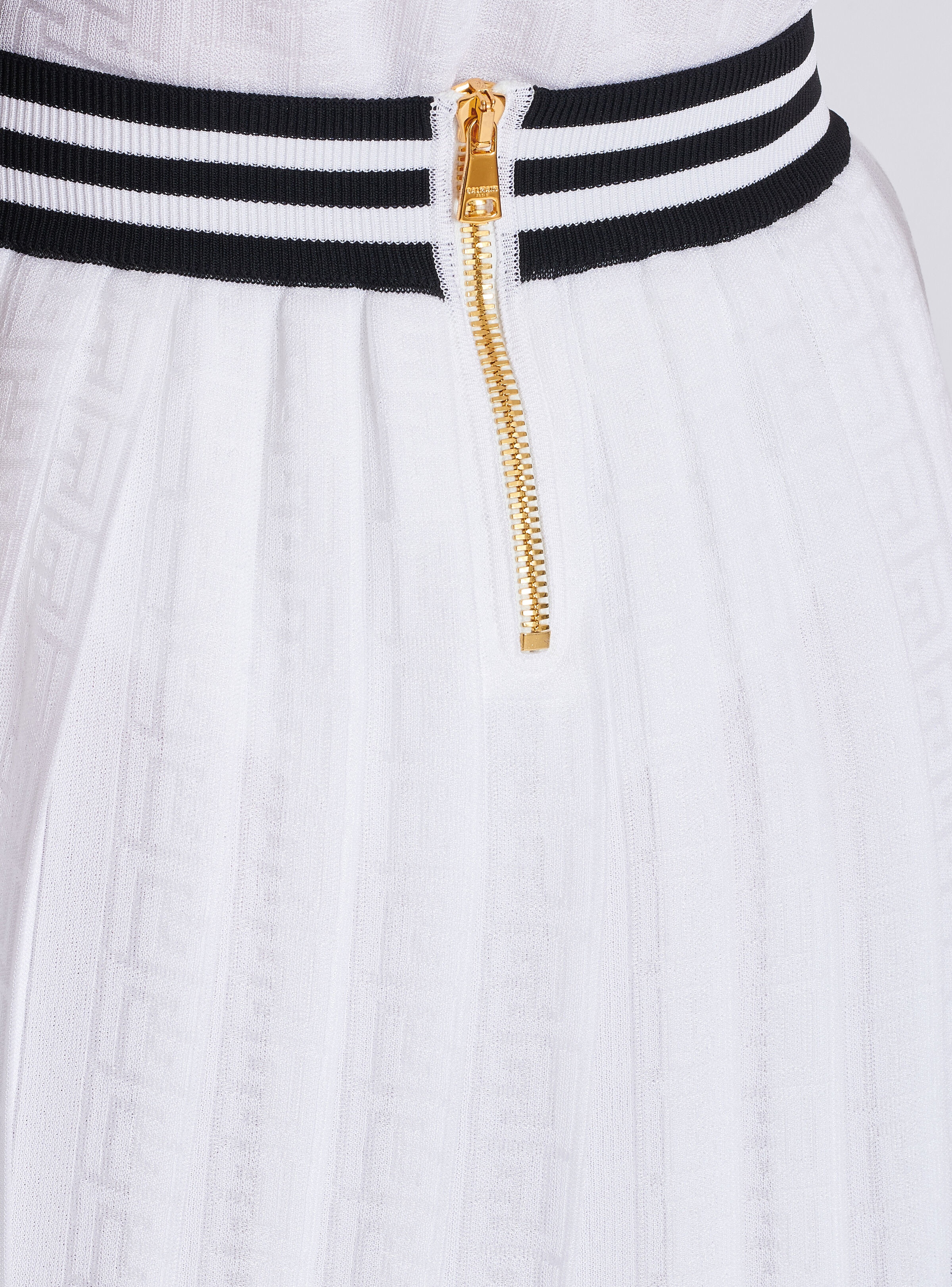 Pleated monogrammed knit skirt - 6