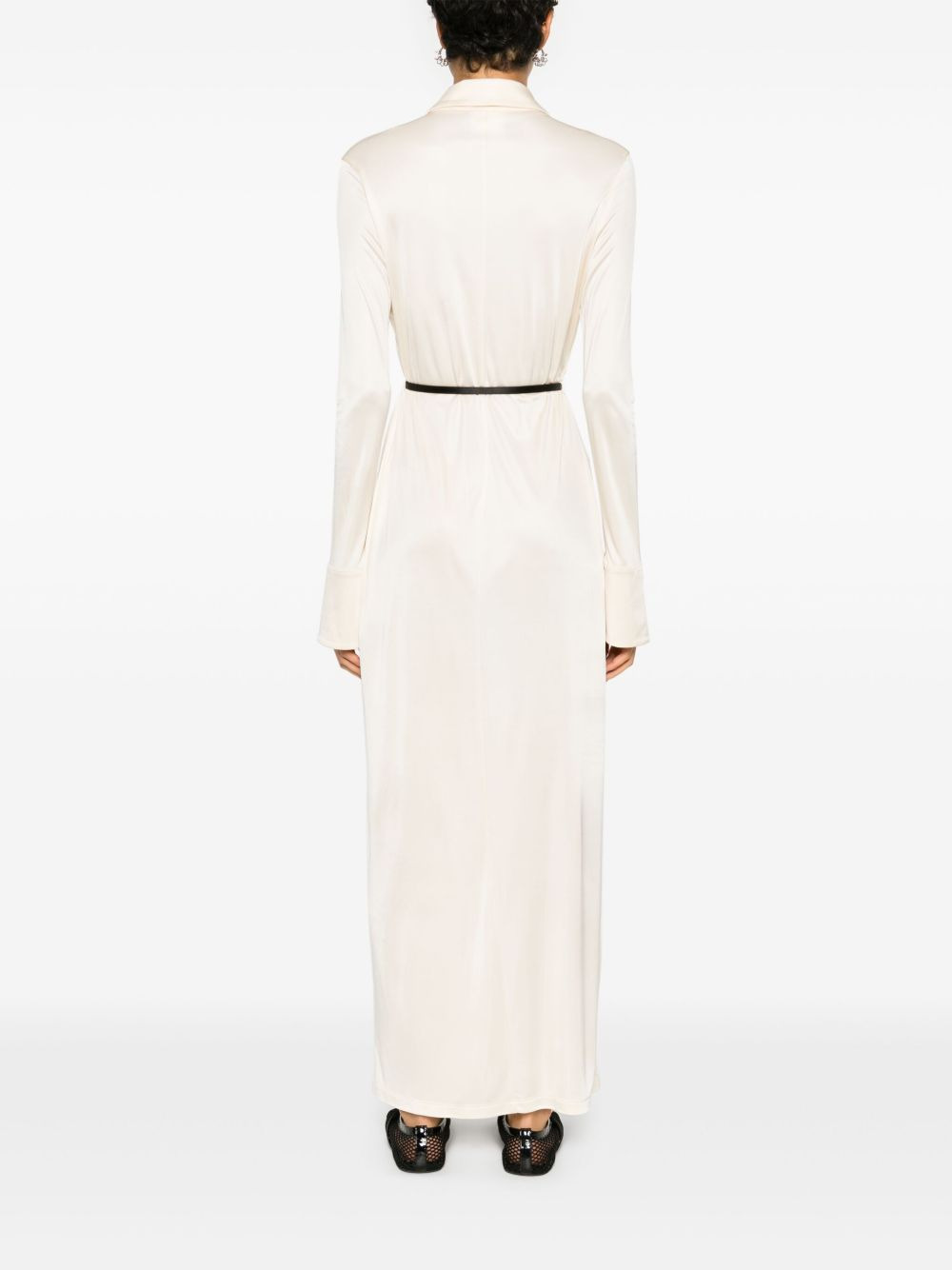 belted waist maxi-dress - 4