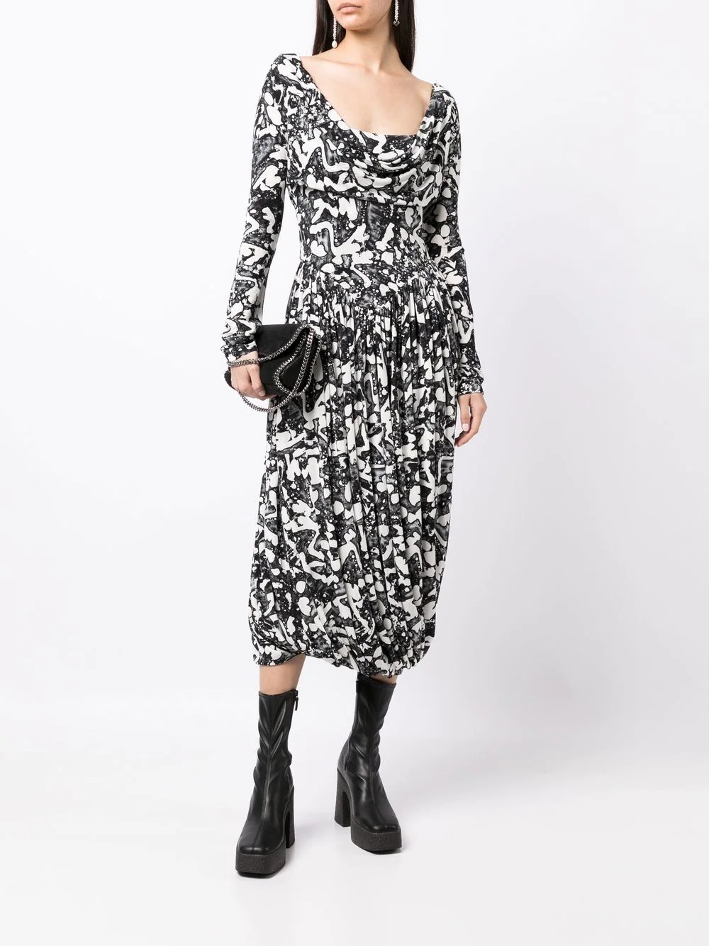 graphic-print jersey dress - 2