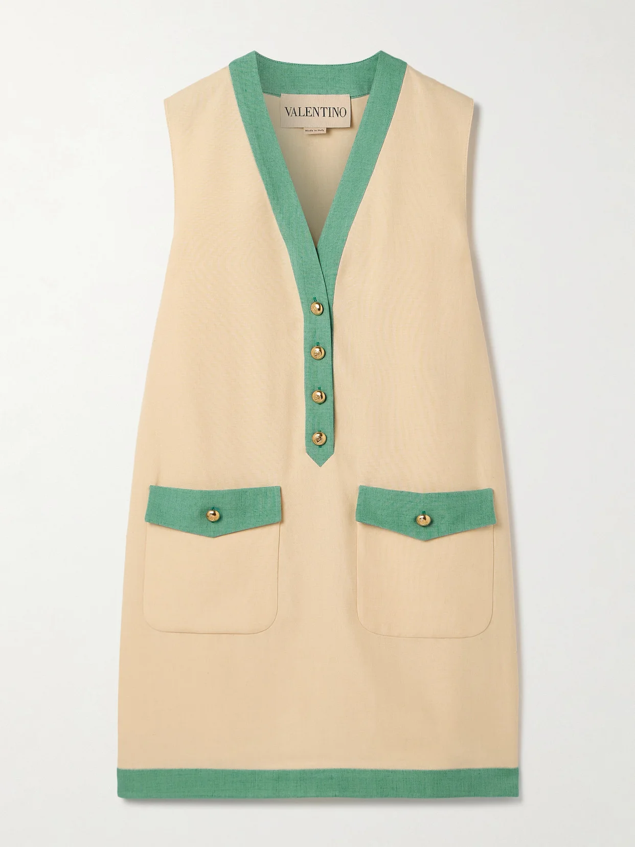 Two-tone Canvas Mini Dress - 1