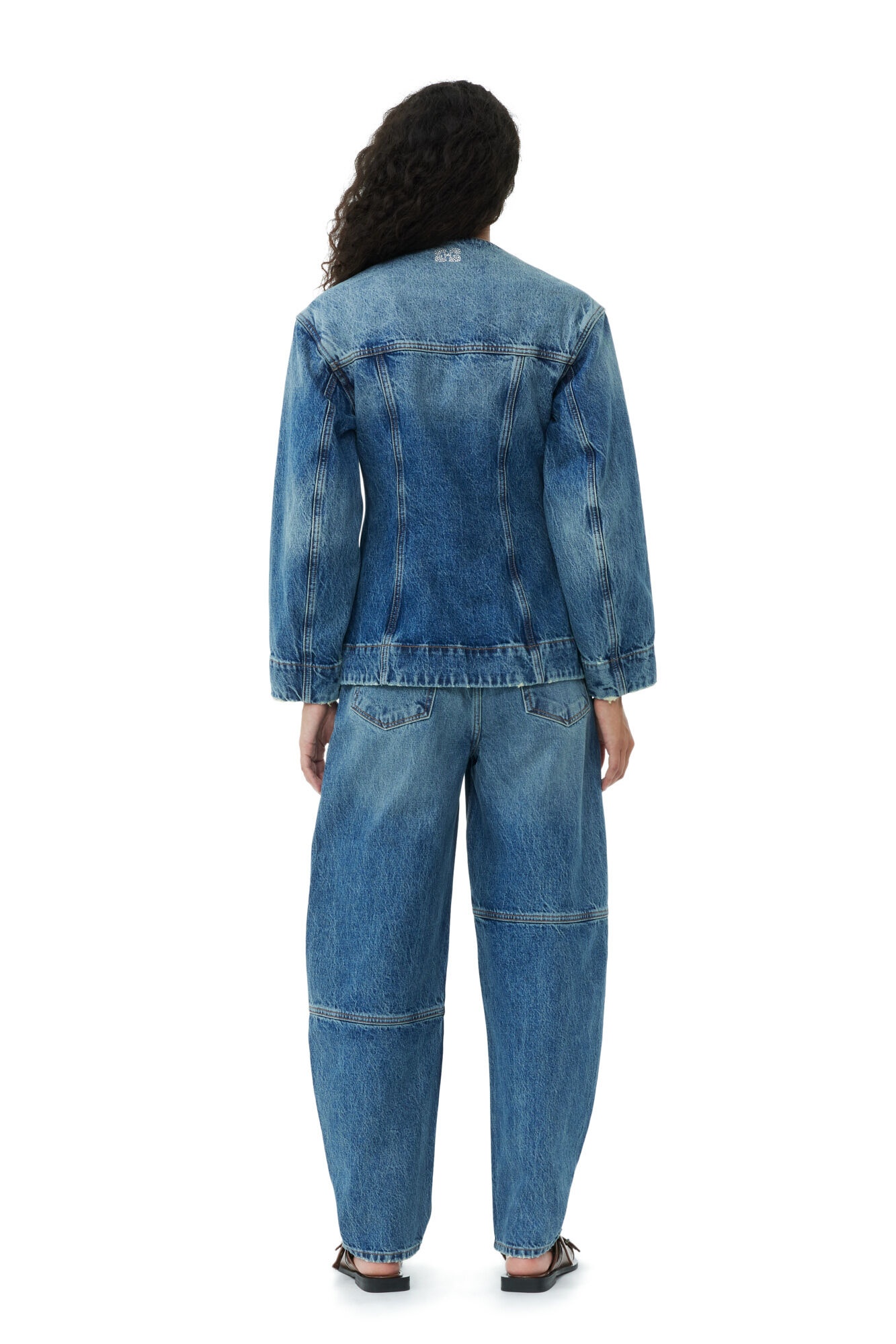 SPARKLE LOGO DENIM FITTED BLAZER - 9
