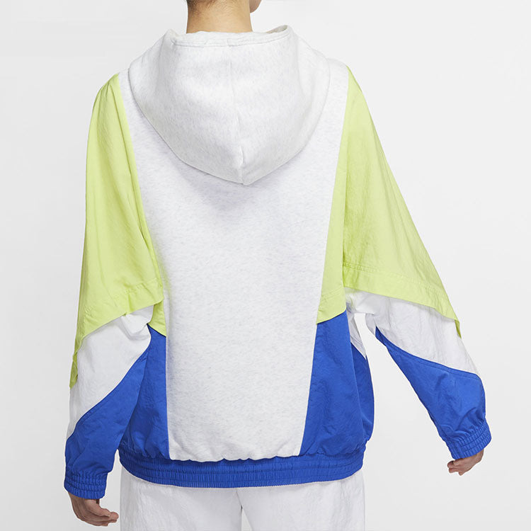 (WMNS) Nike Icon Clash Pullover Hoodie 'White Green Blue' DB3847-051 - 4