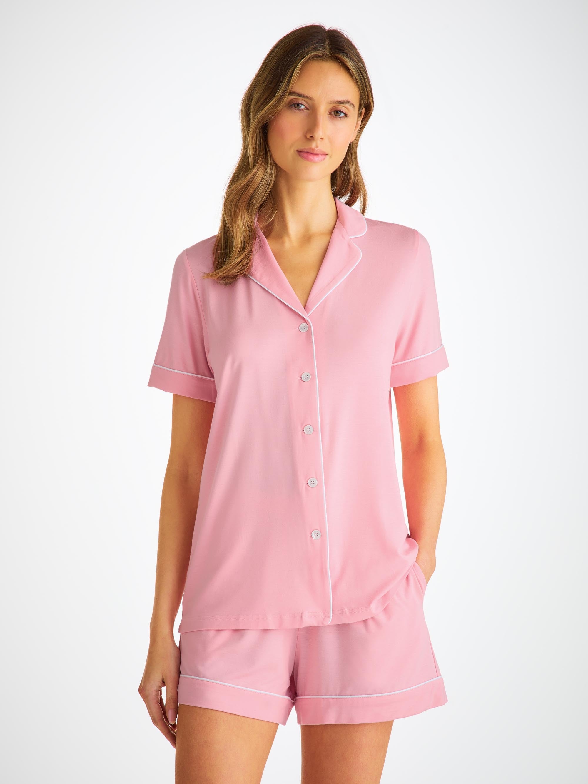 Women's Short Pajamas Lara Micro Modal Stretch Ballet Pink - 3