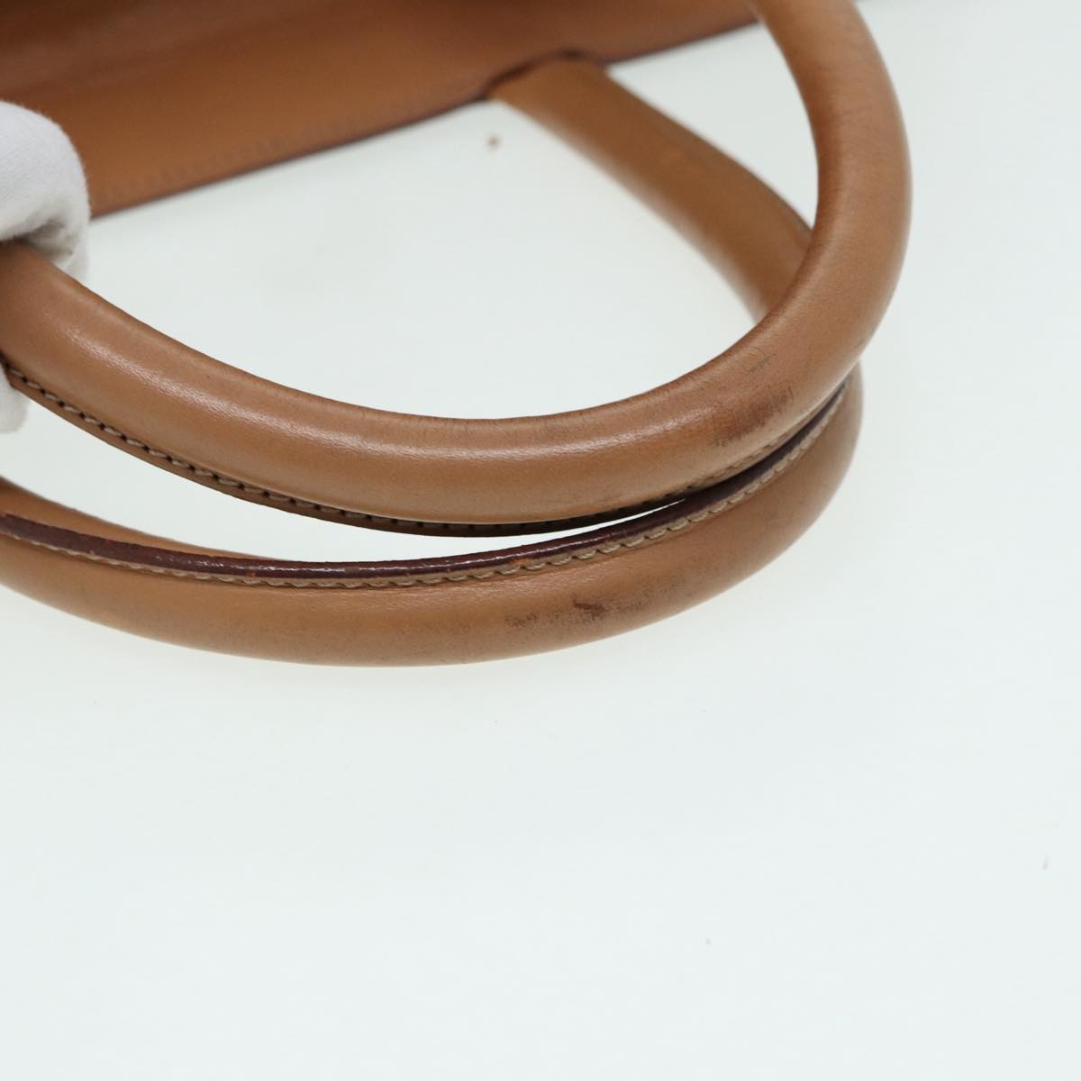 CELINE Macadam Canvas Hand Bag Pvc Leather Brown Gold - 7