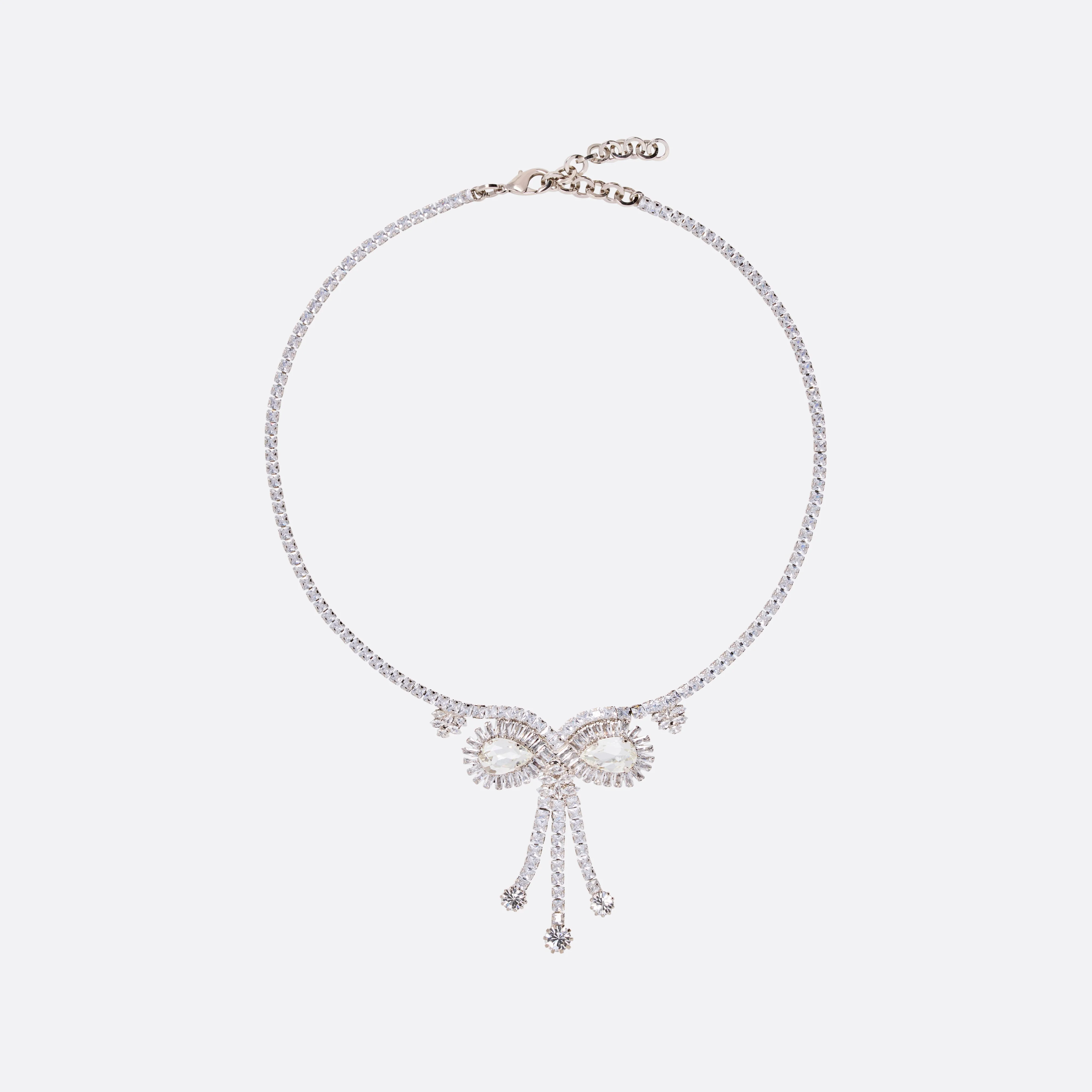 CRYSTAL NECKLACE WITH BOW - 1