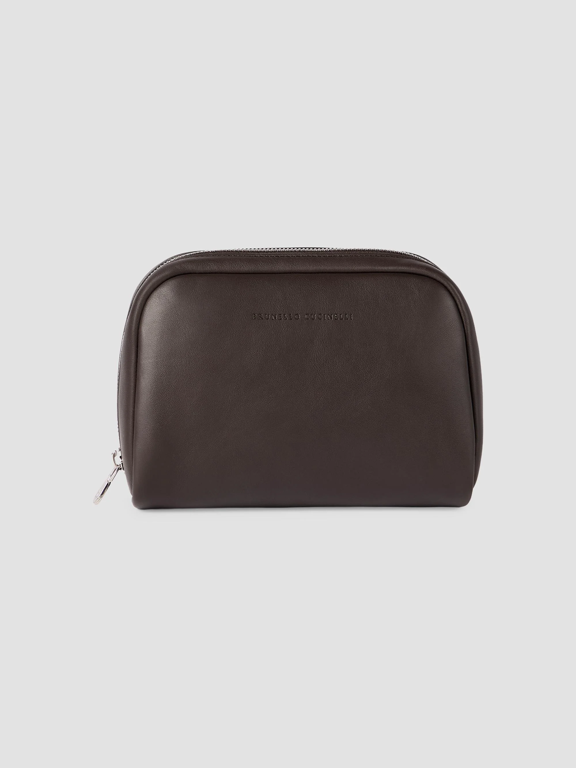 Smooth Calfskin Slim Beauty Case - Brown - 1