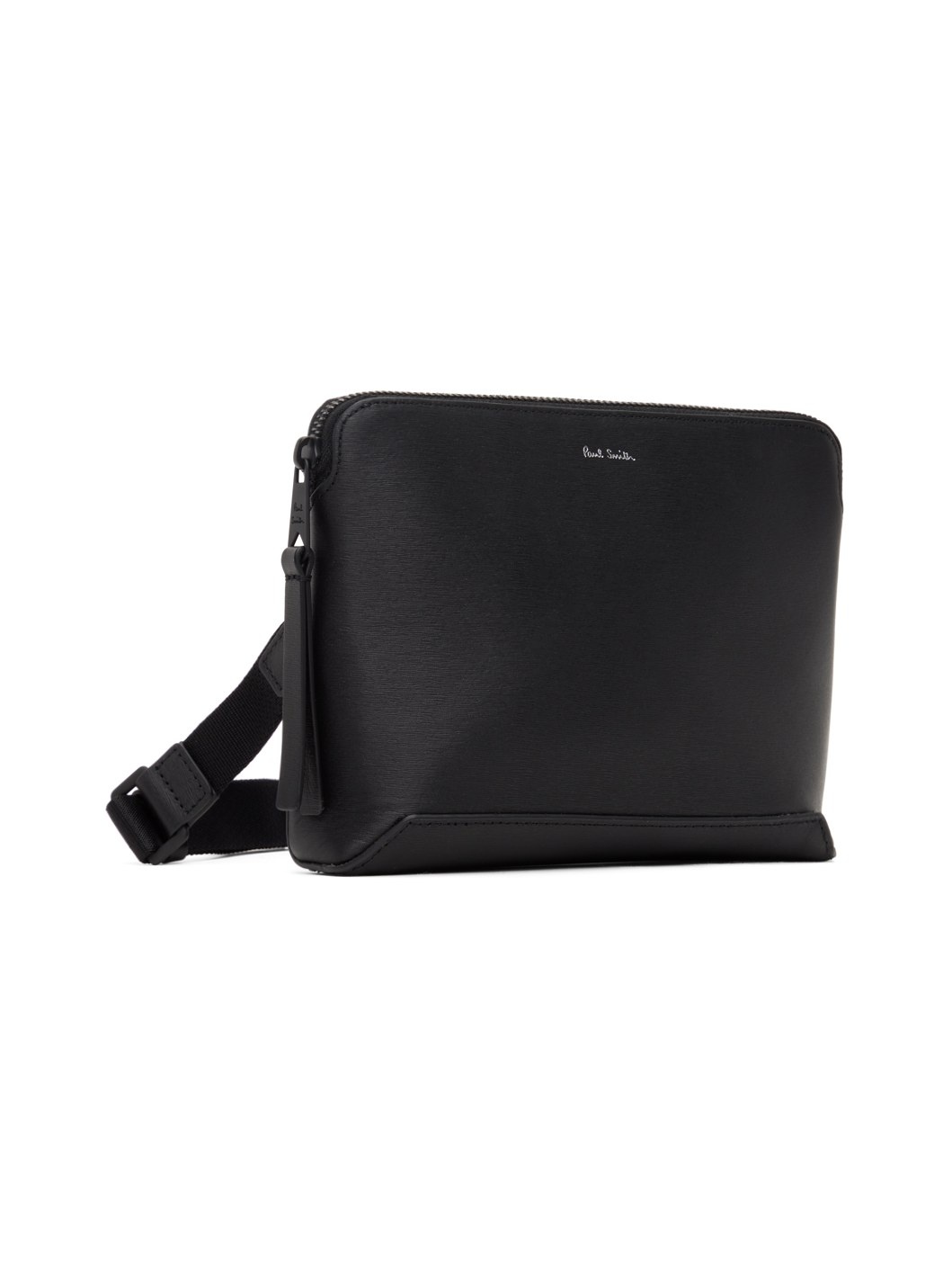 Black Leather Musette Bag - 2