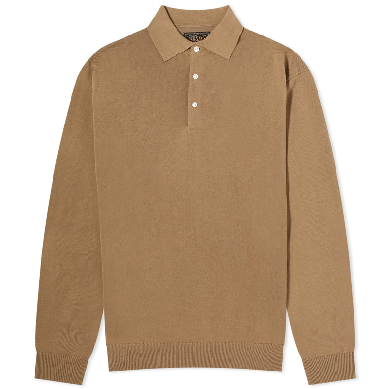 Beams Plus 12g Knit Long Sleeve Polo - 1