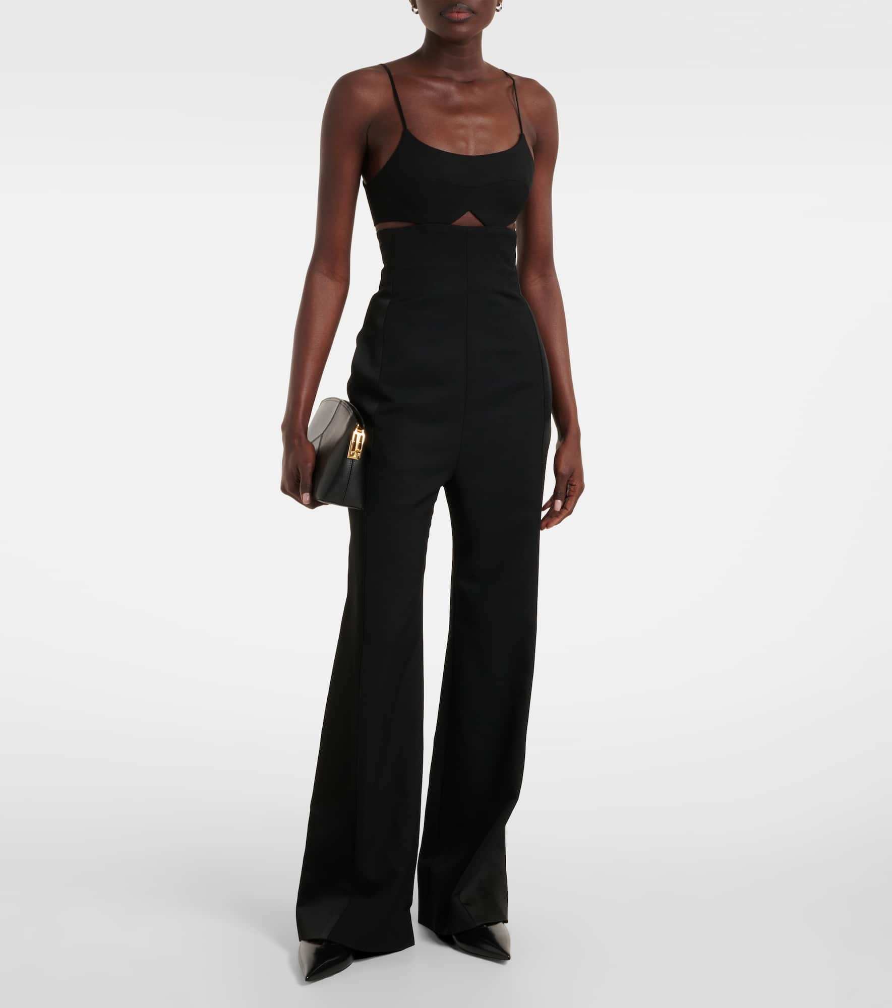 Cami cutout crêpe satin jumpsuit - 2