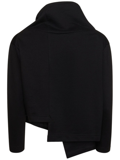 Yohji Yamamoto Asymmetric cropped jersey jacket outlook