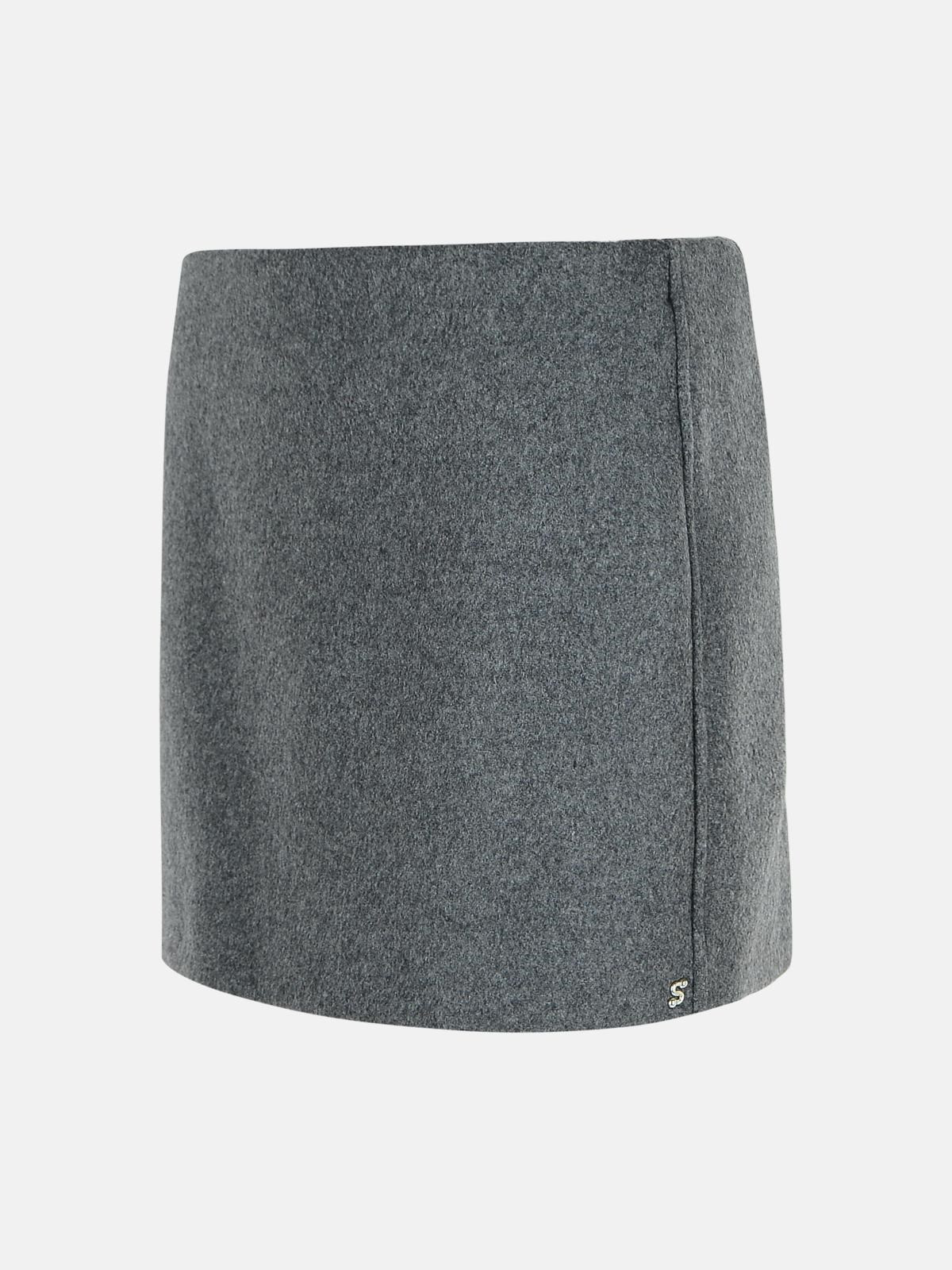 'POGGIO' GREY VIRGIN WOOL SKIRT - 2