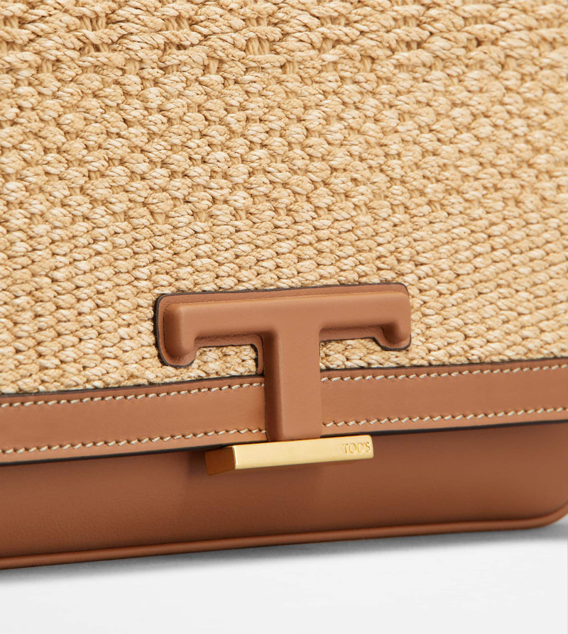 T TIMELESS BELT BAG IN CORD AND LEATHER MINI - BEIGE, OFF WHITE 4