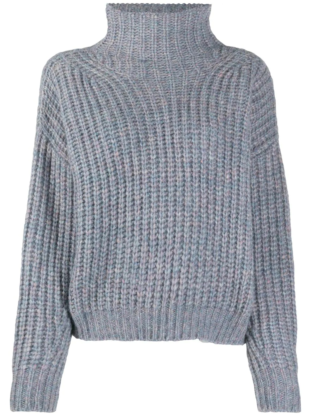 ribbed knit high-neck jumper - 1