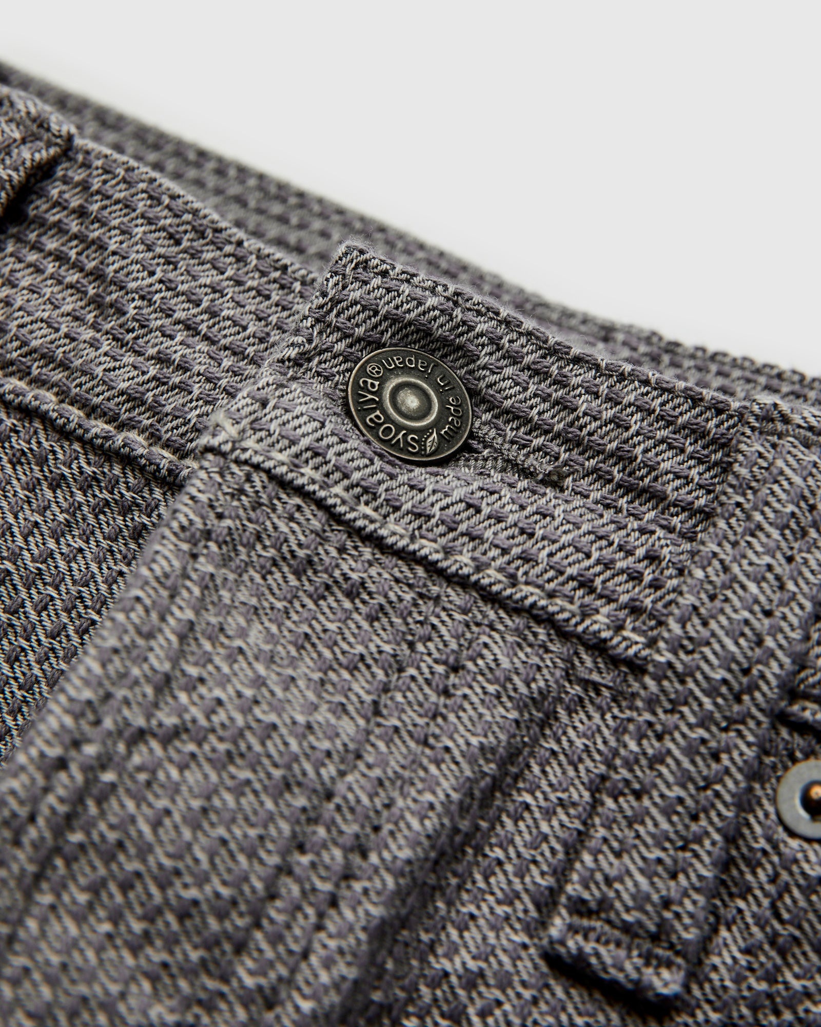 1177-GRY Gray x Black Sashiko Denim - Relaxed Tapered Fit - 6