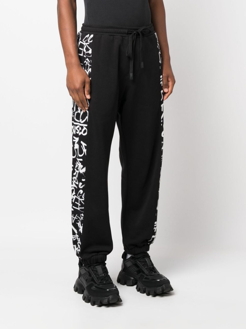 stripe-detail drawstring track pants - 3