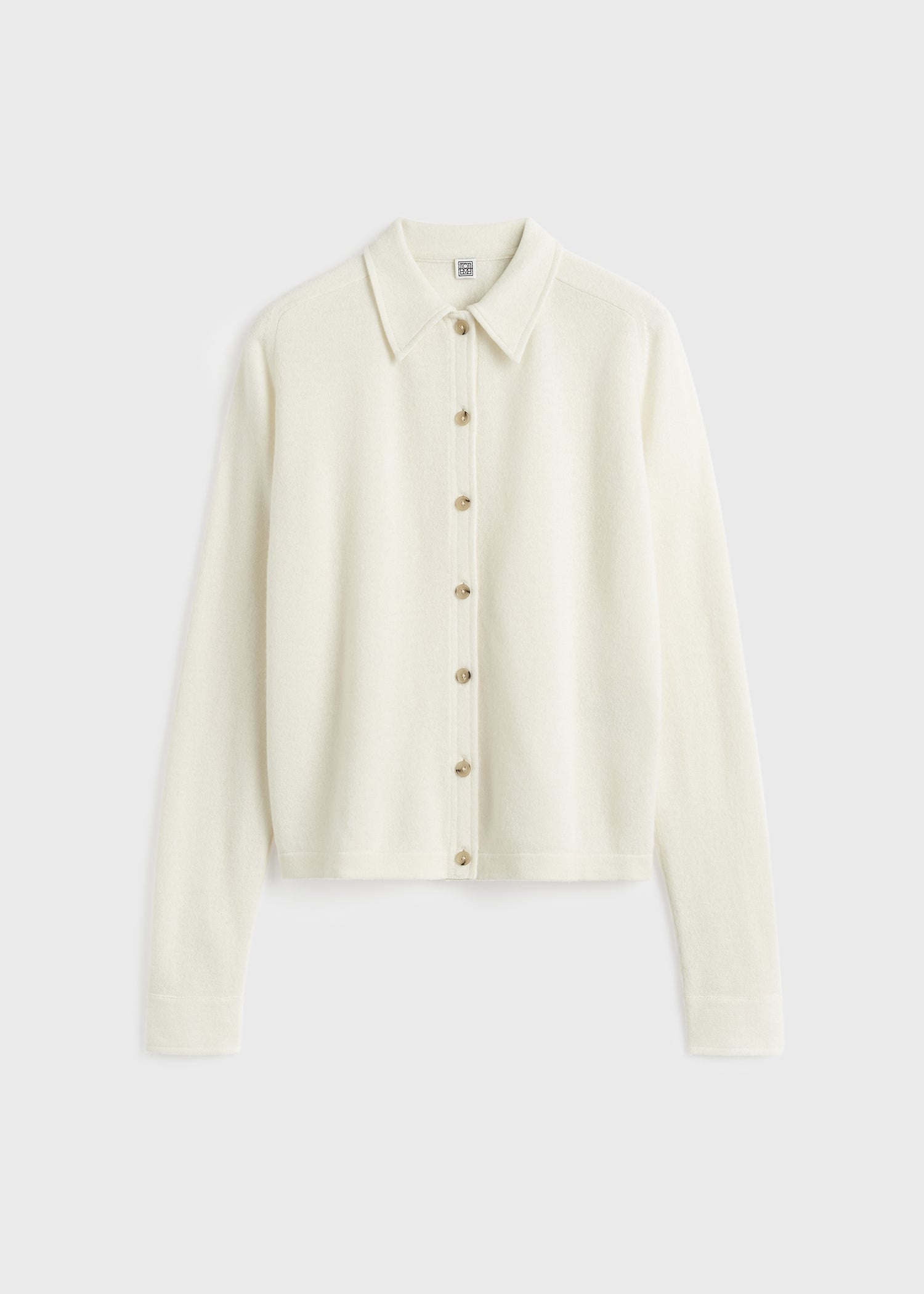 Raglan-sleeve cashmere cardigan white - 1