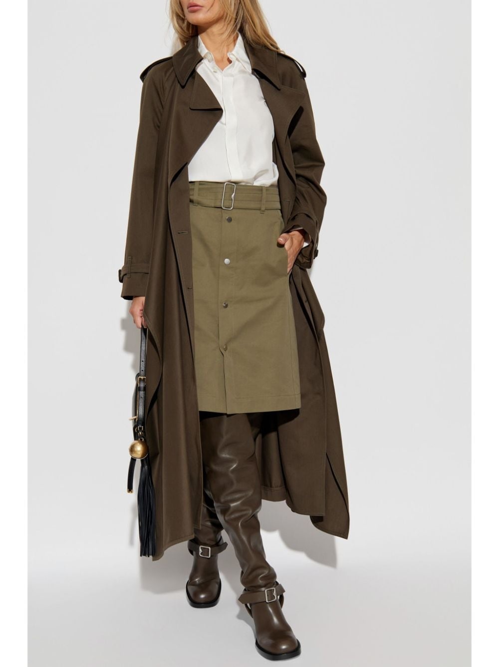 belted-buttoned midi skirt - 2