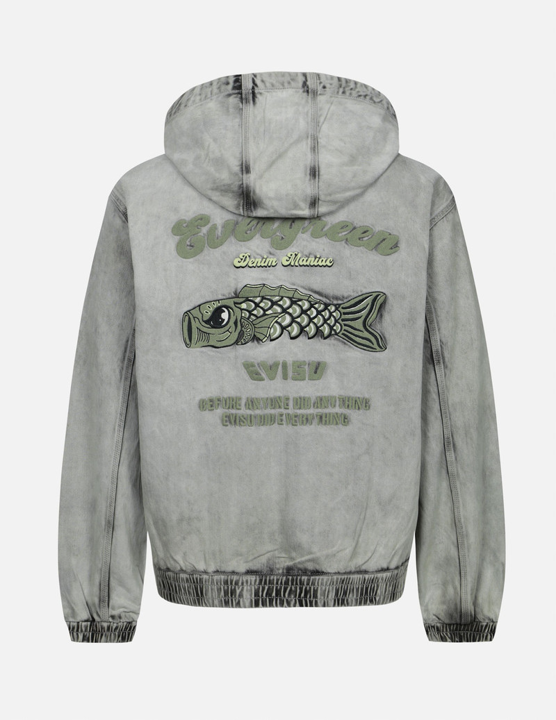 EVISU KOINOBORI AND SEAGULL EMBROIDERY LOOSE FIT HOODED DENIM JACKET outlook