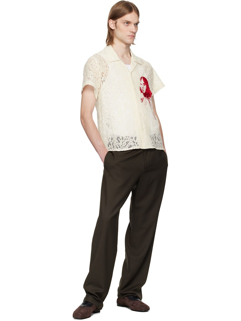 KidSuper Off-White Lace Girl Painting Shirt outlook