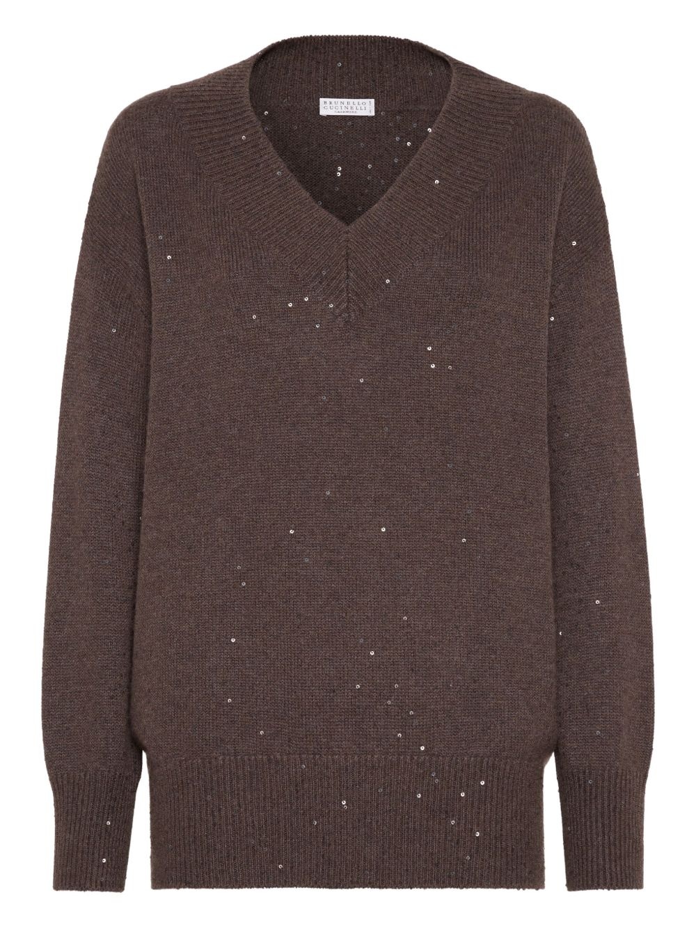 sequin-embellished V-neck sweater - 7