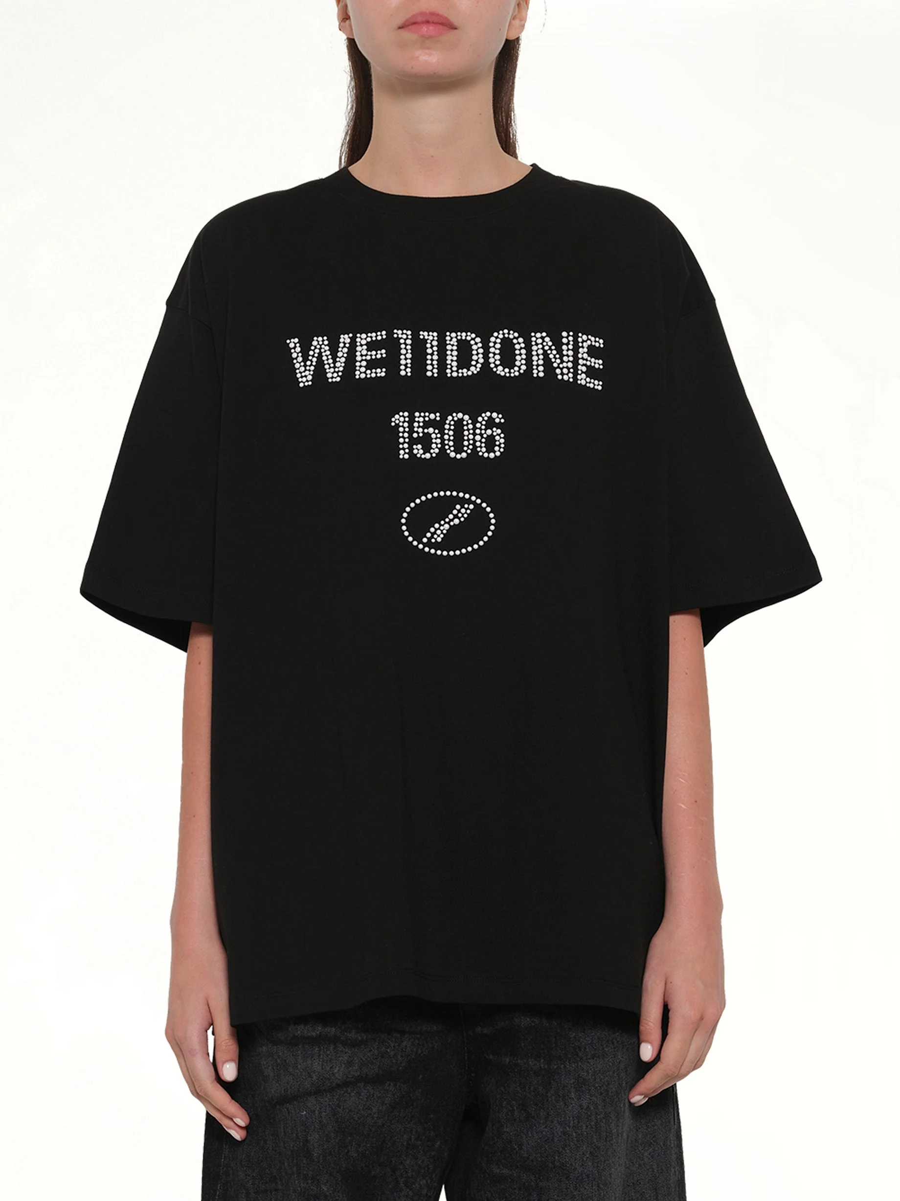 Washed Pearly Collegiate T-Shirt in Black - 1