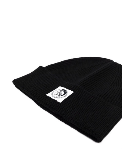 Diesel Mohawk-patch rib-knit beanie outlook