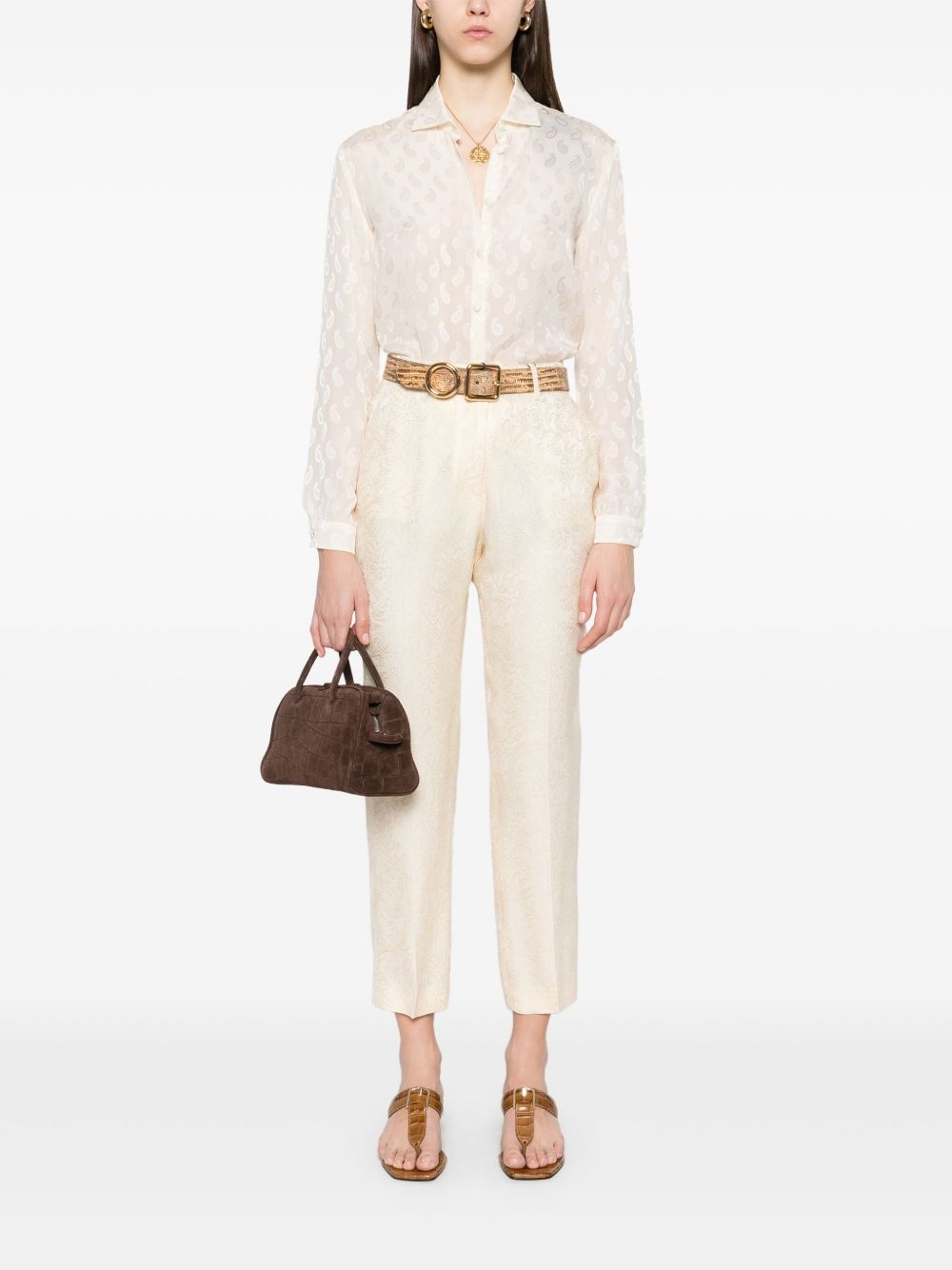 paisley-jacquard trousers - 2