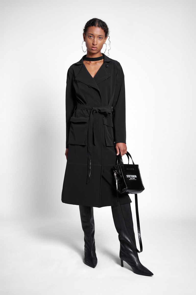 Stutterheim Kista Matte Trench Coat Black outlook