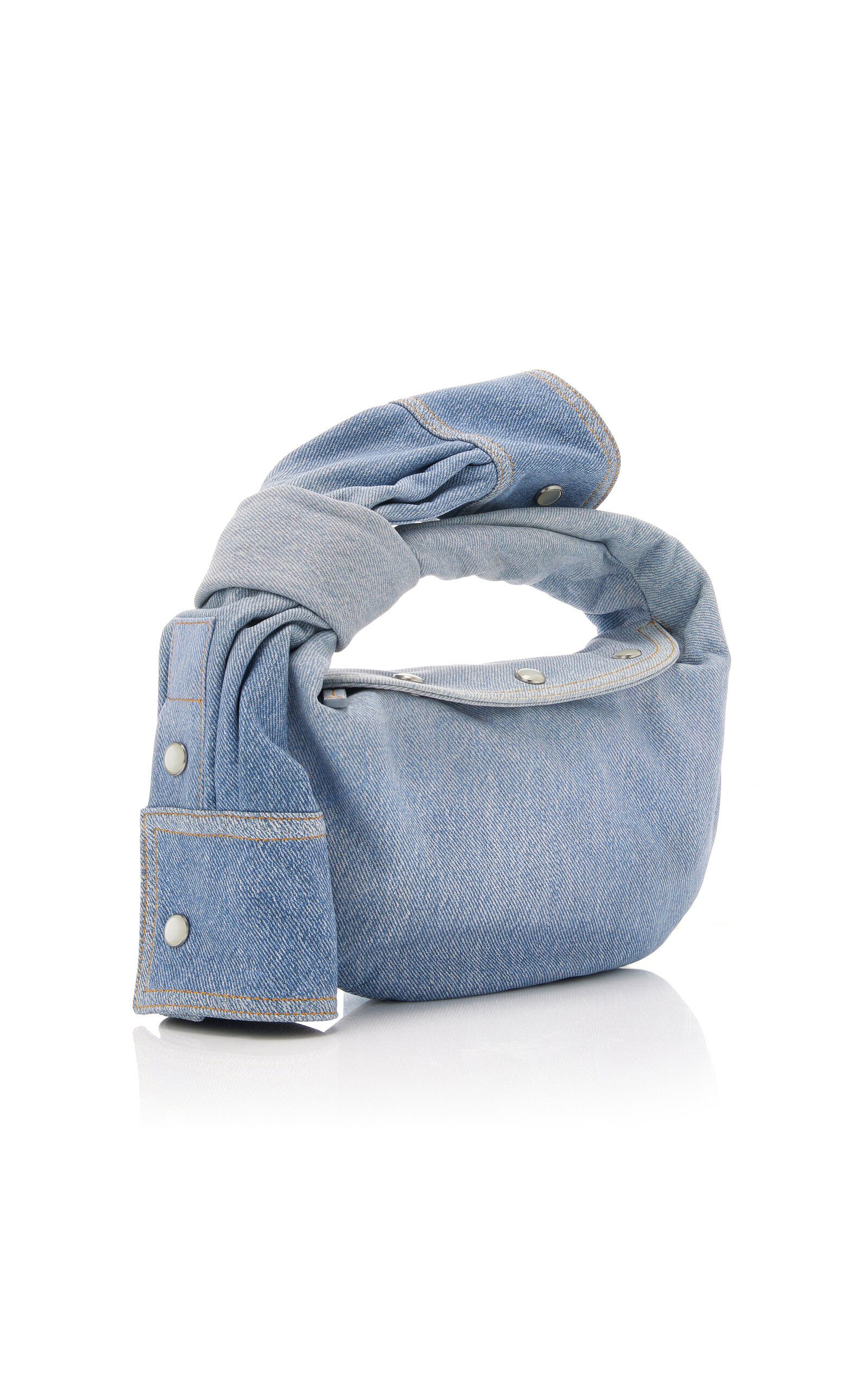 Mini Jodie Denim-Printed Leather Bag blue - 3