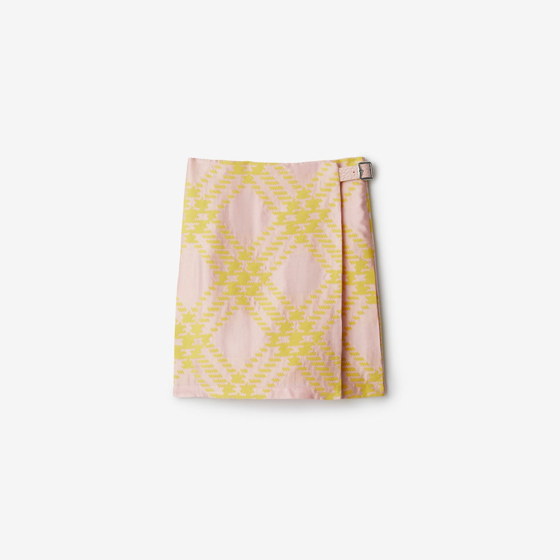 Check Cotton Silk Blend Kilt - 1