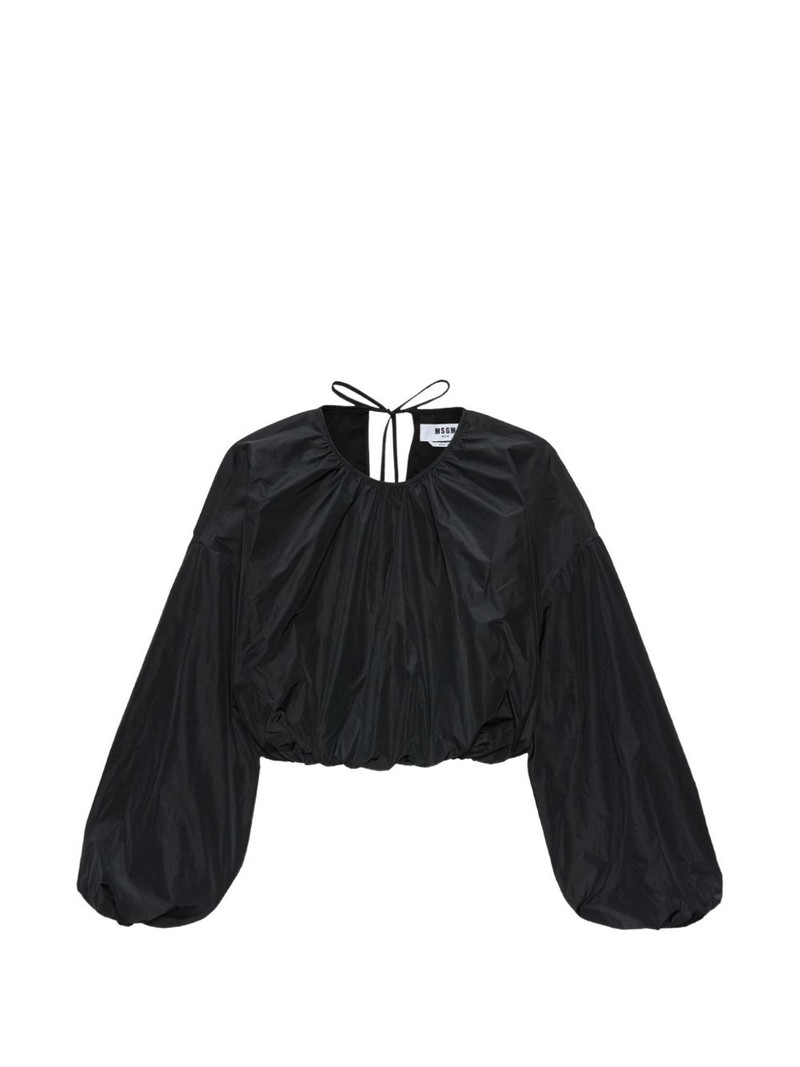 gathered balloon-sleeves blouse 1