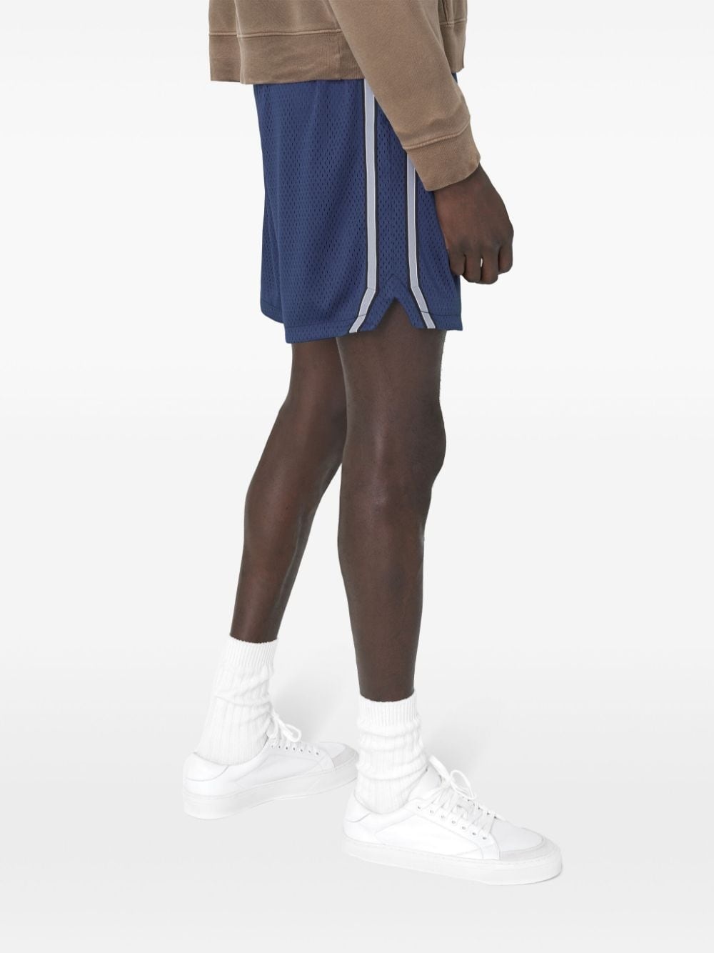 stripe-detail mesh shorts - 6