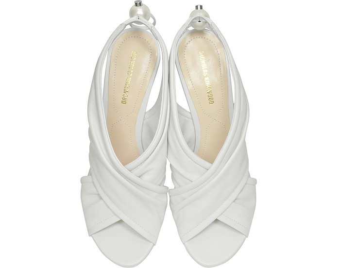 Nicholas Kirkwood Lexi 75mm Knotted High-Heel Sandals - White