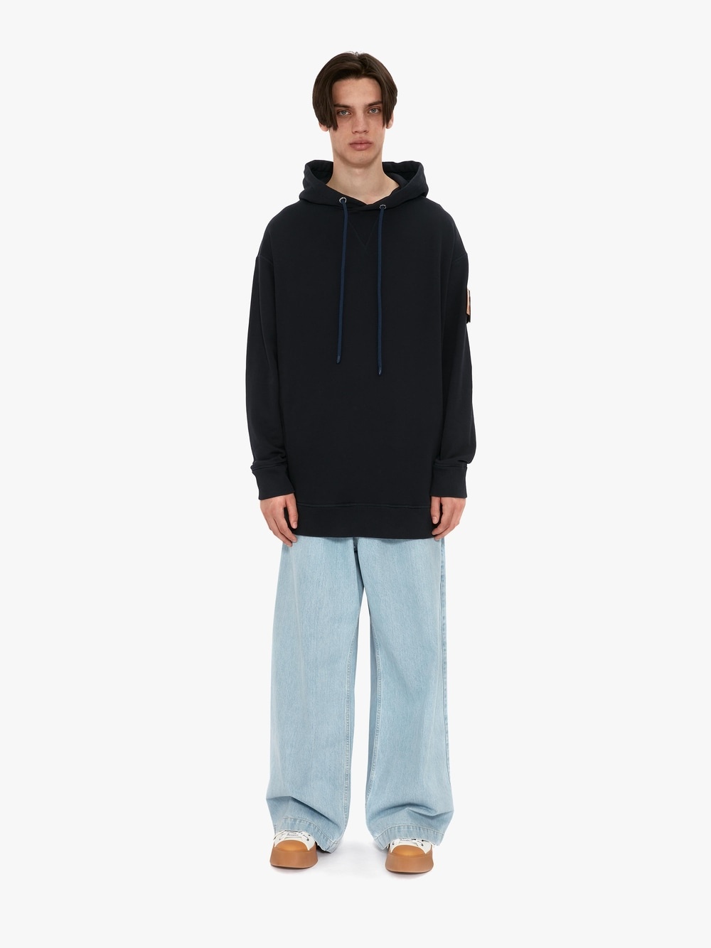 1 MONCLER X JW ANDERSON HOODIE WITH LEATHER PATCH - 2