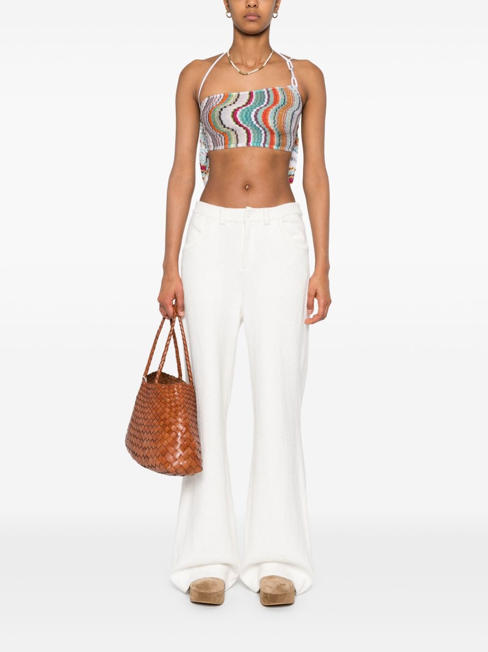 zigzag woven design top - 2