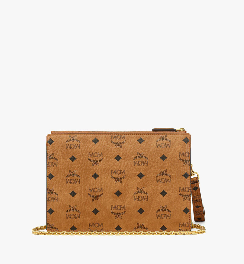 Wristlet Standing Pouch w/ Chain Strap in Visetos 5