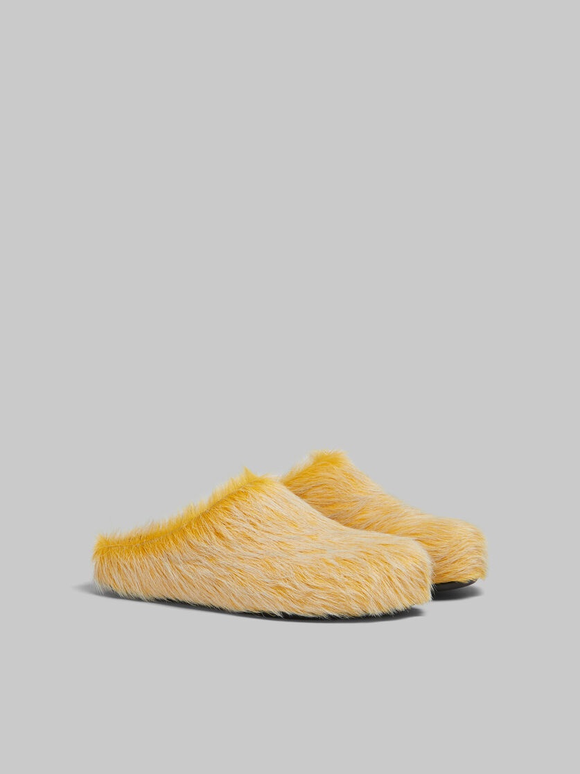 YELLOW LONG HAIR CALFSKIN FUSSBETT SABOT - 2