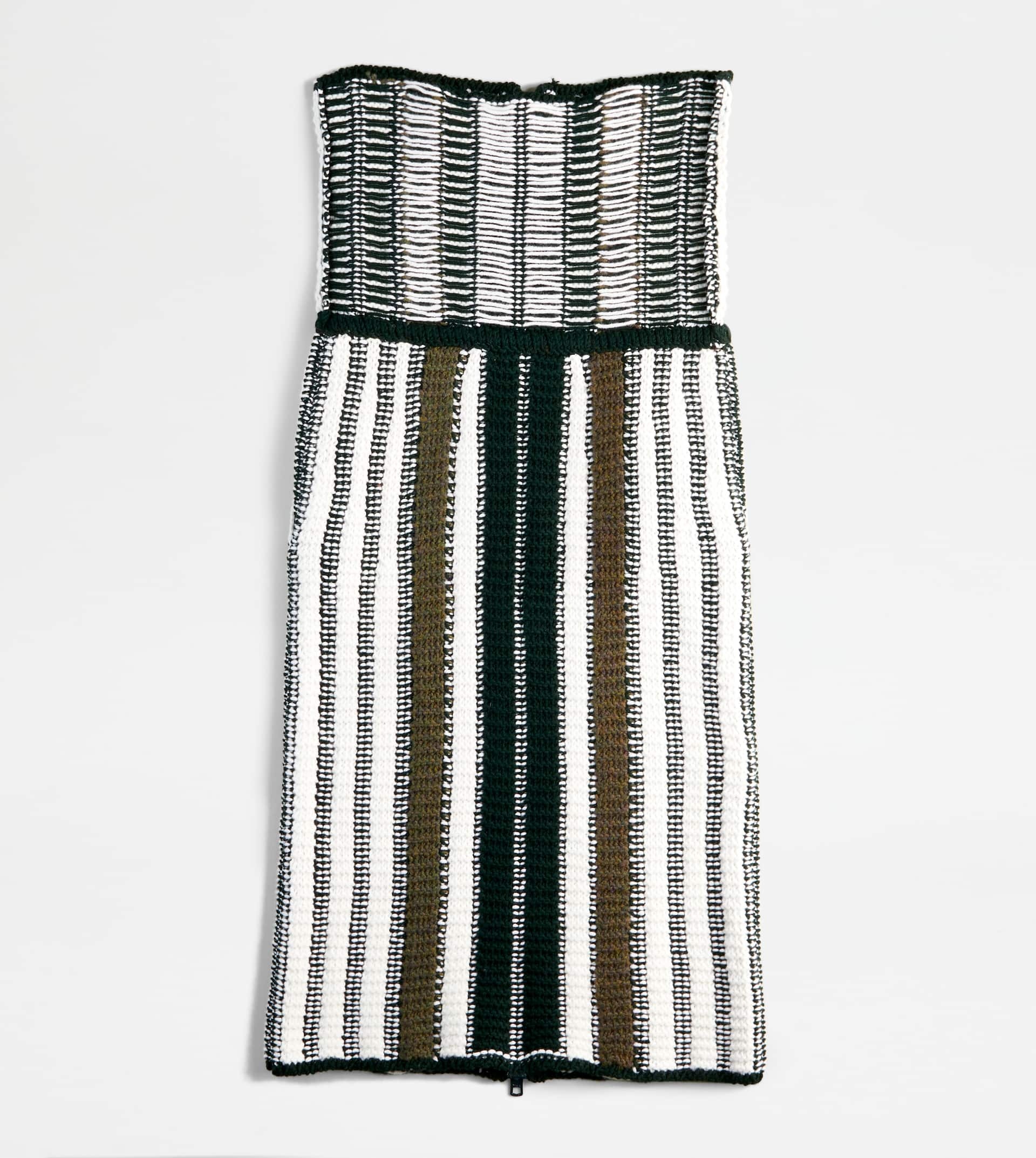 STRIPED SKIRT IN KNIT - GREEN, WHITE - 6