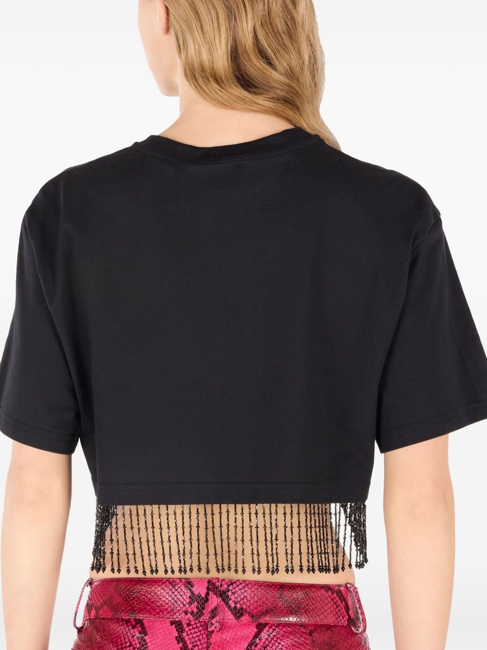 beaded-fringe crop top - 4