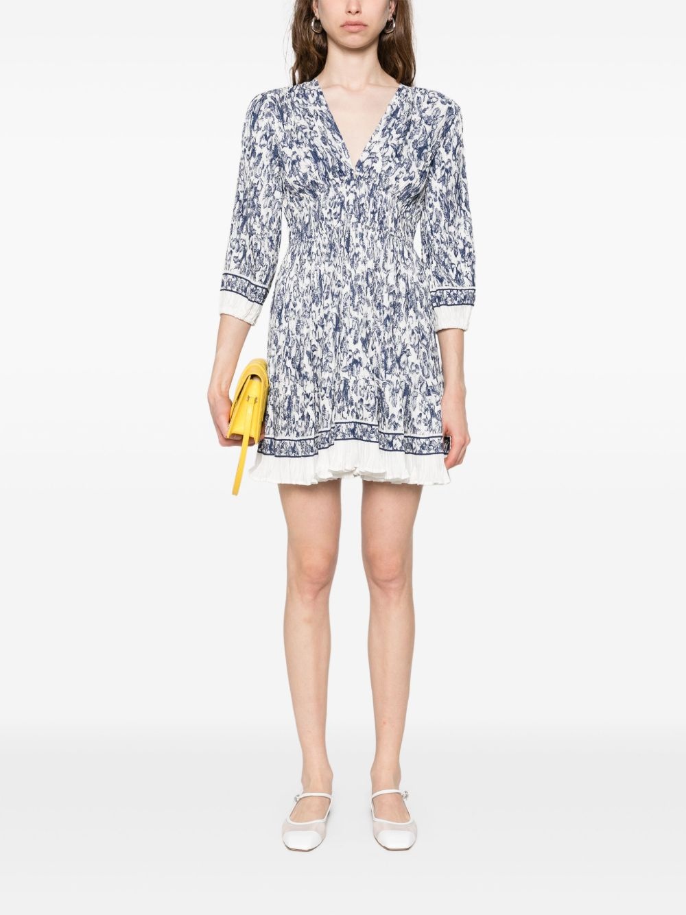 floral-print pleated mini dress - 2