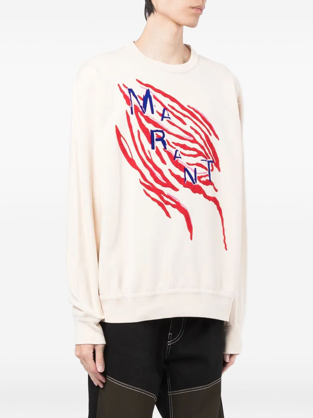 tiger-stripe embroidered sweatshirt - 3
