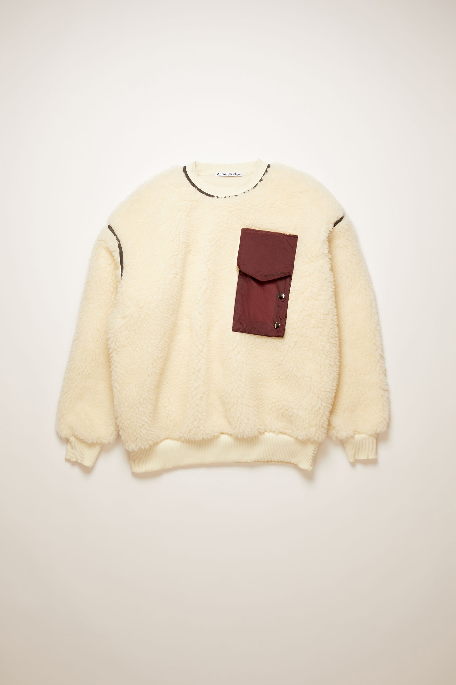 Contrast-pocket sweatshirt off white - 1