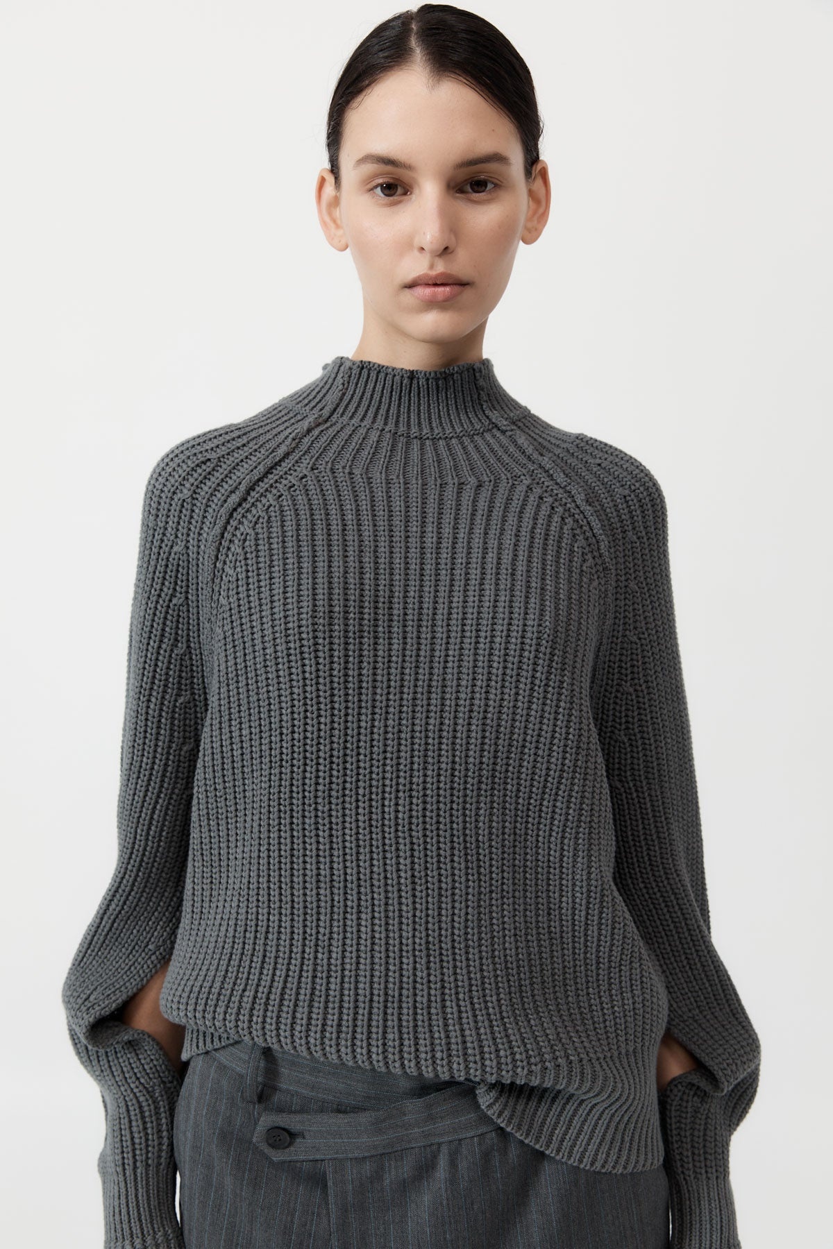 Split Sleeve Jumper - Smoke - 2
