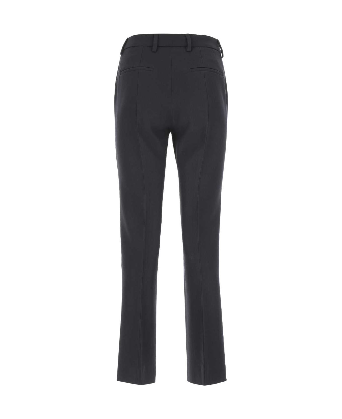 Midnight Blue Wool Cigarette Pant - 2