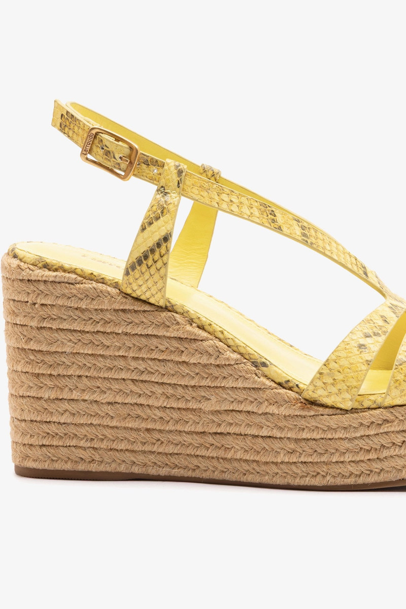 Daphne Espadrille Sandal Lemonade Python Leather 3