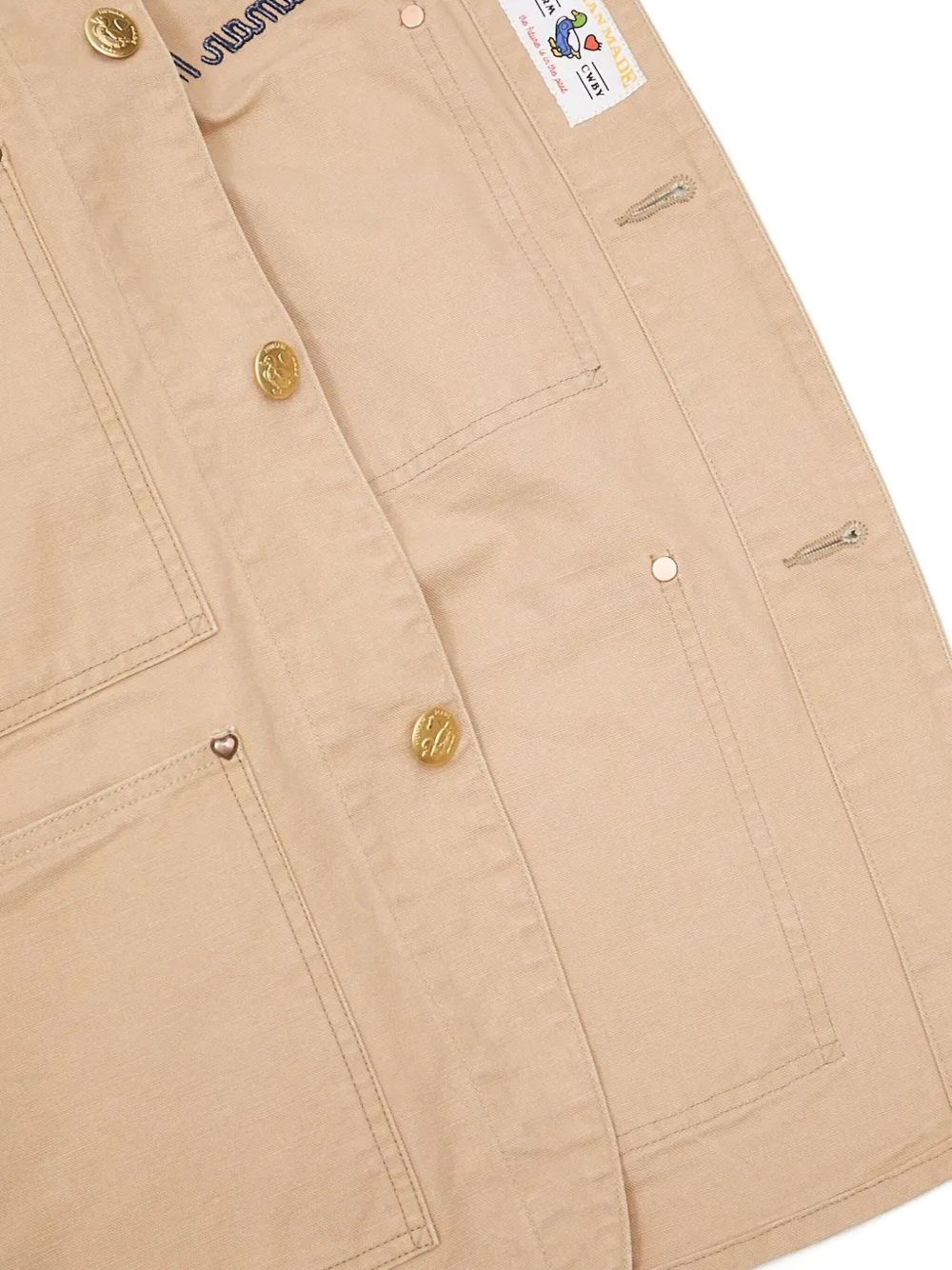 embroidered-logo shirt jacket - 5